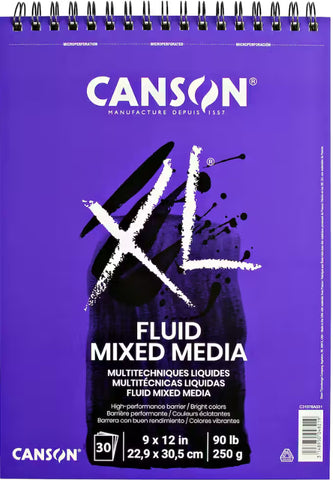 Canson XL Fluid Mixed Media Pad 9” x 12”