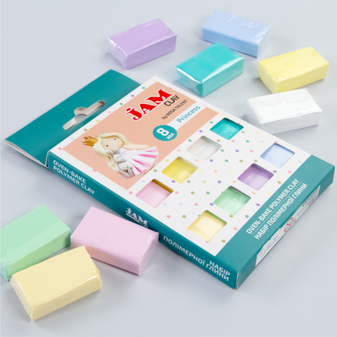 Polimer clay, set 8x20g, Jam Clay, ROSA TALENT: Princess