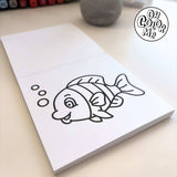 Mini Coloring Book Sea Secrets, 4"x4", Stocking Stuffers