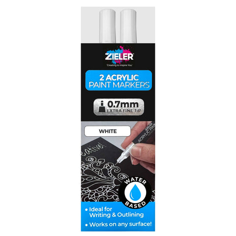 Acrylic Paint Pen - Extra Fine (0.7mm) - White Twin Pack