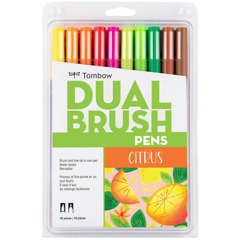 Dual Brush Pen Art Markers: Citrus - 10-Pack