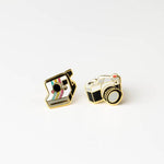 Cameras Earrings - 22k Gold Gilded Posts