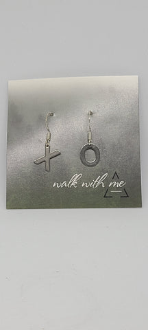 Walk With Me -Earrings X's and O's (Silver)
