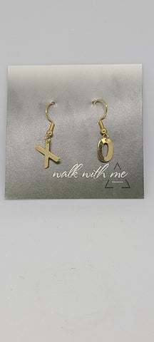 Walk With Me -Earrings X's and O's (Gold)