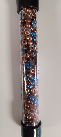 6/0 Hematite Copper Glass Beads