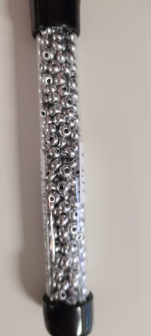 6/0 Metallic Silver Glass Beads