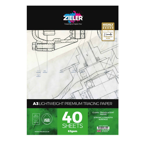 A3 Tracing Paper Pad - 63gsm Light Weight, 40 sheets