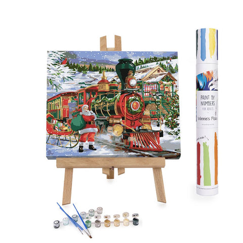 Santa Express - DIY Paint by Numbers Kit - Christmas Gift: 16x20in