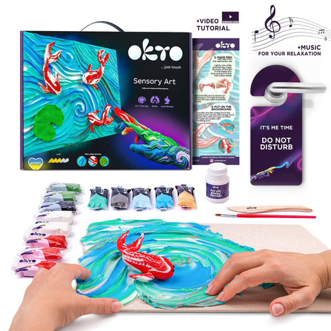 3D Sensory Art Canvas - "Koi Fish"