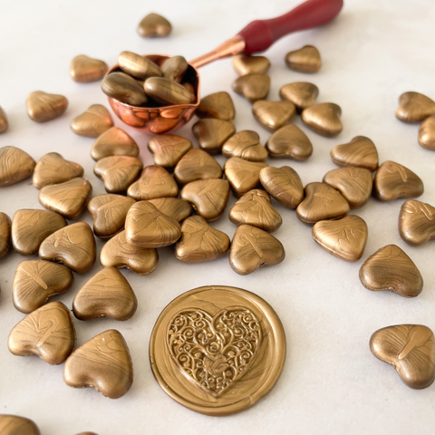 Sealing Wax Beads in Warm Gold