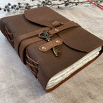A5 Leather Bound Journal with Key Closure