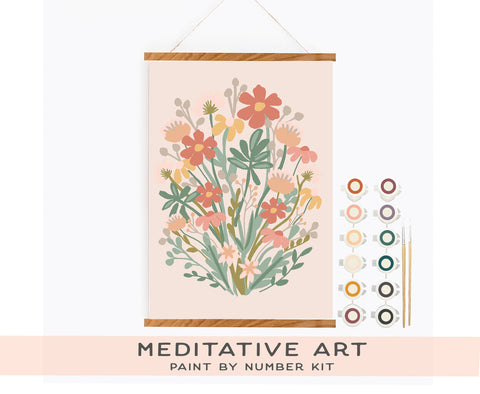 Wildflowers Meditative Art Paint by Number Kit