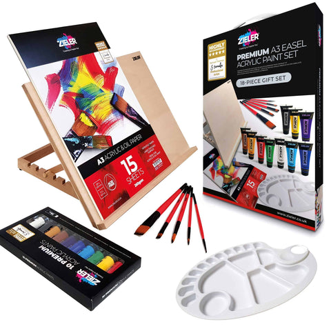 A3 Easel & Acrylic Paint Art Gift Set - by Zieler