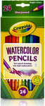 Crayola 24 Count Watercolor Pencils, Long
