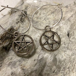 Pentagram Earrings-Silver