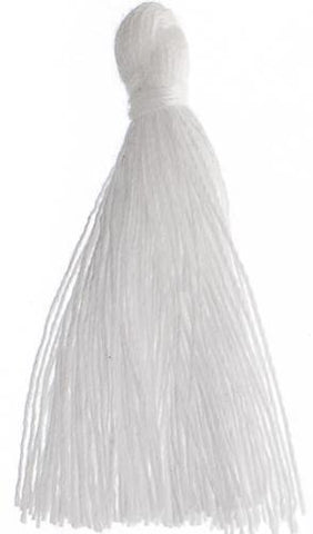 1” Cotton Tassel White
